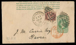 GREAT BRITAIN. 1879. Liverpool - France. 1/2d Green Stat Wrapper + 1/2d Pl II. XF + Scarce Overseas Usage. - ...-1840 Precursores