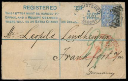 GREAT BRITAIN. 1881. Newsbury - Germany. Stat Env + 2 1/2d Blue Pl 23 Adtl Blue Oval Cachet. - ...-1840 Voorlopers