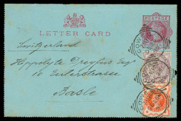 GREAT BRITAIN. 1896. Cowes - Switzerland / Basel. Stat Env + 2 Adtls. Cds. VF. - ...-1840 Precursori