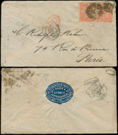 GREAT BRITAIN. 1866. London - France. Ilustr Reverse Env. 4d X 2 Pl 8. - ...-1840 Prephilately