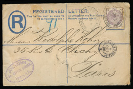 GREAT BRITAIN. 1886. London - France. Registr Stat Env + 2 1/2d Adtl. - ...-1840 Precursores