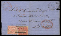 GREAT BRITAIN. 1865. Leitn - London. Registr E Frkd 1d Pl 71 + 4d Large Colored Letters, Cds + 221. Proper Red Registr M - ...-1840 Precursori