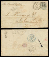 GREAT BRITAIN. 1886. Birmingham - PUERTO RICO. EL Frkd 4d, Carried By French Steamer + "Ligne B / Paq. Fr Nº2" (xxx), Cd - ...-1840 Préphilatélie