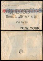 GREAT BRITAIN. 1905. London - USA. Env Fkd 9d X 11 In Strips + Perfin Mns "Per Kaiser Wilhem II". Very Large Fkg Of This - ...-1840 Voorlopers