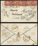 GREAT BRITAIN. 1879. Taunton - India. Env Fkd 1d Pl 212 (x5) Cds. 5d Rate Dropped From 1sh In 1879. Sent To Bareilley -  - ...-1840 Prephilately