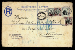 GREAT BRITAIN. 1897 (Aug 28). GREAT BRITAIN-MALTA. 2d Blue Registered Postal Stationery Malta Envelope (size H) Up-rated - ...-1840 Préphilatélie