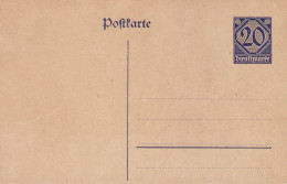 GERMANY WEIMAR REPUBLIC 1920 POSTCARD MiNr DP 2 UNUSED - Postcards