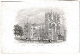 "Carte Porcelaine" Porseleinkaart, Westminster Abbey, Londres, London, Dim 188x125mm - Cartoline Porcellana