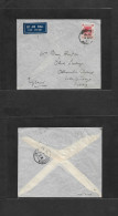 HONG KONG. 1938 (5 Nov) Kowloon - England, Surrey. Air Single 15c Fkd Env, Cds. VF Reverse Transited. - Sonstige & Ohne Zuordnung