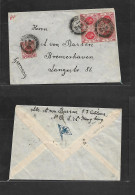 HONG KONG. 1932 (7 May) HK - Germany, Bremerhaven. Multifkd Envelope, Bearing 4c (x5 Incl 3 Block Of Four) Tied Cds. VF. - Other & Unclassified