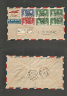 HONG KONG. 1937 (29 June) "EURASIA" First Flight Hong Kong - Changiha (30 June) China. Air Registered Multifkd Envelope. - Other & Unclassified