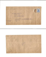 HONG KONG. 1915 (March) GPO - USA, San Francisco, CA Per SS. Siberia. Fkd Envelope At 16c Rate + "PRC" Censored WWI Cach - Other & Unclassified