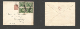 HAITI. C. 1930. West India Cruise. Multifkd Env To NY, Blooklyn. 5c Green Block Of Four + GB 1 1/2d, All Tied On Board P - Haiti