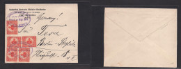 HAITI. C. 1910. Port Prince - Germany, Berlin. Multifkd 2c Red (x5) Envelope, Cancelled On Board German Ship SS Albingia - Haiti