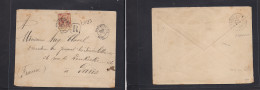 HAITI. 1891 (23 Febr) Port Prince - Paris, France (13 March) Registered Single 20c Perf Fkd Env, Tied Cds + R-cachet. Fi - Haïti