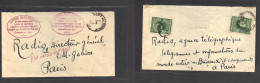 HAITI. 1928 (17 Jan) Port Prince - Paris, France. Reverse Fkd Env. Comercial Envelope With Oval Cachets "timbres En Caou - Haïti