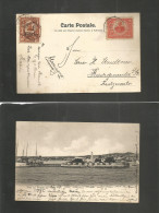 HAITI. 1908 (26 May) Port Prince - Germany, Bischop, Werder. Fkd Ppc Incl Ovptd 1c Provisional Issue, Tied Cds / 3c Rate - Haiti