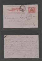 HAITI. 1907 (10 Dec) Gonaives - USA, NYC. Via Port Prince 2c Red Stat Card, Cds. VF. - Haïti