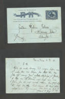 HAITI. 1911 (7 Jan) Port Prince - Germany, Hamburg. 1c Blue / Bluish Stationary Card, Blue Cds. Fine. - Haïti