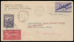 HAITI. 1946 (1 Nov). USA - Haiti - USA. Dual Fkd Flown Panama Flight. Nice Cond. - Haïti