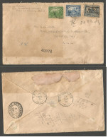 HAITI. 1921 (23 March) Port Au Prince - USA, Galveston, Tex (6 April) Registered High Rate Multifkd Mixed Issues Envelop - Haïti