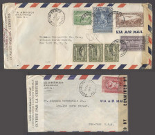 HAITI. 1943-4. P An Prince - USA. 2x Air Doble Censored Multifkd Env. High Rates. - Haïti