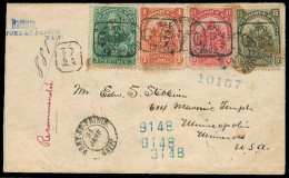 HAITI. 1903 (21 Jan). P.Prince - USA. Registered Multifkd Env. 1902 Ovptd Issue. Fine. - Haïti