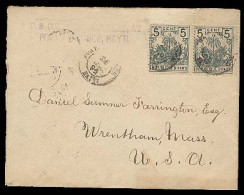 HAITI. 1897. Port An Prince - Usa. Env Fkd 5c Pair / Consular Mail. - Haïti