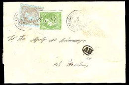 GREECE. 1873. Constantinople - Athens. EL. Frkd 5l + 40l (large Margins) / Cds. - Sonstige & Ohne Zuordnung