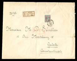 GREECE. 1900  (Sep.). Athens To Galata/Constantinople. Large Registered Envelope Franked With Single Large Hermes 5 DRAC - Sonstige & Ohne Zuordnung