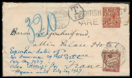 Great Britain - XX. 1926. London - France / Cannes. Buy British Goods. Fkd Env + Taxed + French 1franc P Due / Tied. Fin - ...-1840 Préphilatélie