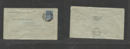 Great Britain - XX. 1898 (6 July) Glasgow, Scotland - Canada, Ontario. Perfin 2 1/2d Stamp. "GTC&" Tied Cds. Opportunity - ...-1840 Precursori