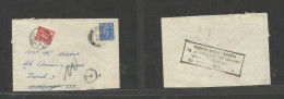 Great Britain - XX. 1946 (May) Salisbury - Zurich, Switzerland (13 May) 2 1/2d Blue Fkd Env, Taxed + Swiss P. Due 10c Ti - ...-1840 Precursores