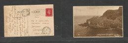 Great Britain - XX. 1937 (1 Sept) Portrush, Country Autrim - Gambia, Bathurt, West Africa (14 Sept) 1d Red Fkd Ppc. Arri - ...-1840 Voorlopers