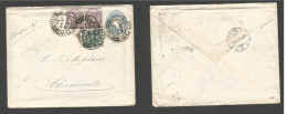 Great Britain - Stationery. 1901 (29 July) Glasgow, Scotland - Germany, Chemnitz, Saxony. 2d Grey Blue Stat Env + 3 Adtl - ...-1840 Precursori