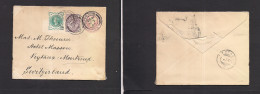 Great Britain - Stationery. 1900 (Oct 1) Tooting - Switzerland, Montreux (2 Oct) 1d Rose Stat Envelope + 2 Adtls At  2 1 - ...-1840 Precursores