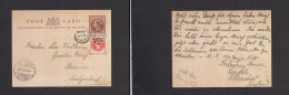 Great Britain - Stationery. 1895 (6 May) Aldershot - Switzerland, Bienne (8 May) Stockport 736 - 1/2d Brown QV Stat Card - ...-1840 Precursori