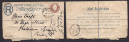 Great Britain - Stationery. 1903 (4 July) Woolwich - London, Battersea. Registered 3d Brown Stat Env. - ...-1840 Voorlopers