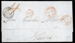 GREAT BRITAIN. 1860. Manchester. Entire. Another Beauty... Charge "4". XF. - ...-1840 Préphilatélie