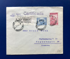 República Argentina 1939, SOBRE Certificado,  CIRCULADO POR VAPOR (matasellos De Llegada Al Dorso KOBENHAVN ) - Gebruikt