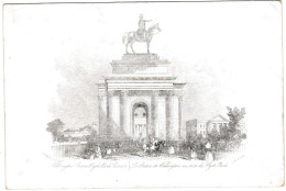 "Carte Porcelaine" Porseleinkaart, Wellington Statue Hyde Park Corner, Londres, London, Dim 188x125mm - Cartoline Porcellana