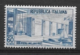 ITALY 1952 XXX MILANO FAIR MH - 1946-60: Mint/hinged