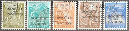 Schweiz Suisse 1934/35: Dienst III "SOCIÉTÉ DES NATIONS" Service (SdN) Zu+Mi 42-46 ⊙ GENÈVE SOCIÉTÉ DES (Zu CHF 28.00) - Officials