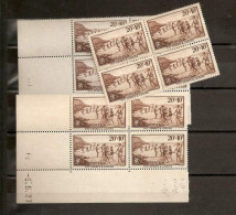 VARIETE CD + BC X 4 N 345 **  NUANCE DE COULEUR PASSANT DU BRUN FONCE A MARRON SUR FLANC FALAISE - VOIR  SACNN - RRR !!! - Unused Stamps