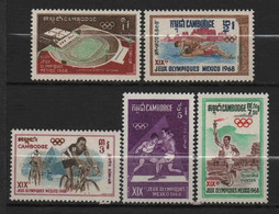 Cambodge - 1968  - JO De Mexico   - N° 208 à 212    -  Neufs ** -  MNH - Cambodia