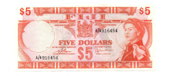 Fiji  5 Dollars ND 1974 QEII P-73 Extreme Fine - Fiji