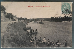RARE - Ablon - Quai De La Barronnerie. ANIMEE: Lavandières Sur Les Berges, Personnes En Barques. Circulée 1902 Ou 1907 - Ablon Sur Seine