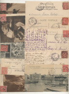 FRANCE   N°  129    LOT DE DIX CARTES POSTALES    OBLITERES   COTE 8.00€     TYPE SEUMEUSE LIGNEE ( 21 SCANS ) - 1903-60 Semeuse Lignée