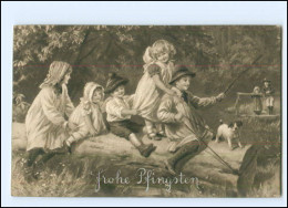 XX006742/ Pfingsten Kinder  Hund AK Ca.1910 - Pinksteren