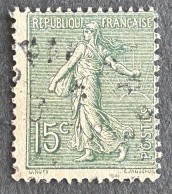 FRA0130U59 - Type Semeuse Lignée - 15 C Grey-green Used Stamp - Type III - 1904 - France YT 130b - 1903-60 Semeuse Lignée